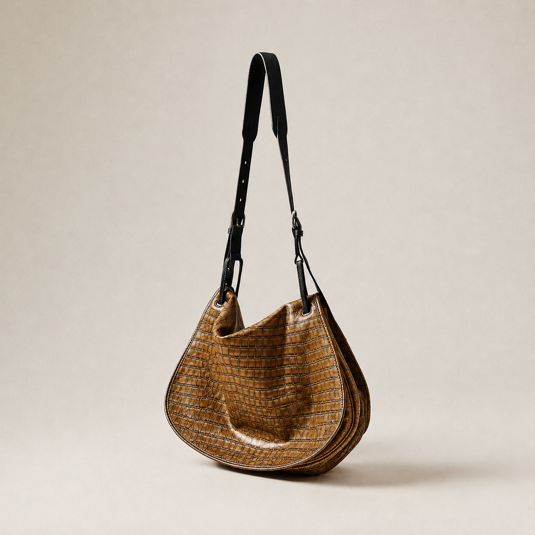 Hobo Bag｜Bronze Croc™ LeatherLikee material-first bag