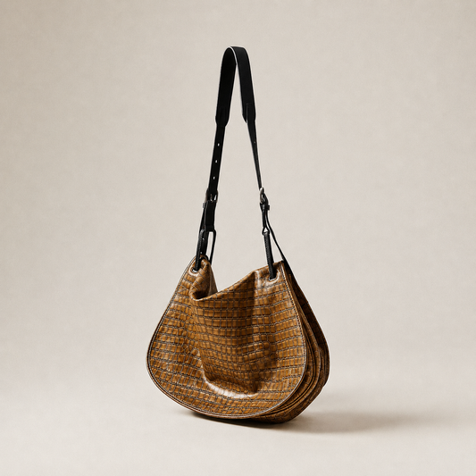 Hobo Bag｜Bronze Croc™ LeatherLikee material-first bag