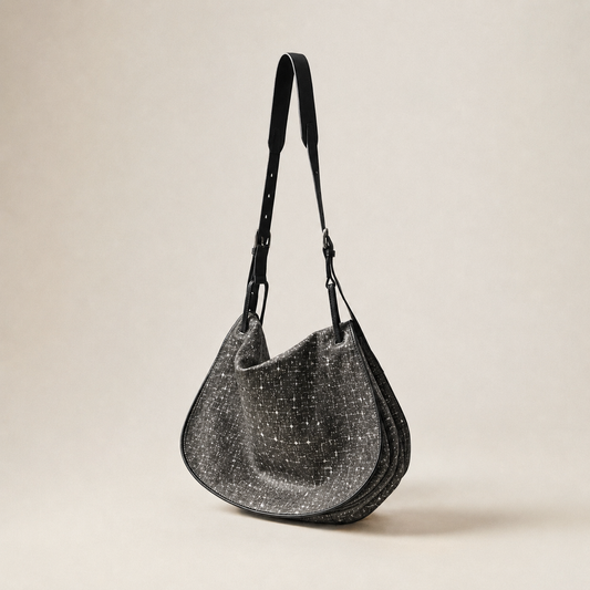 Hobo Bag｜Charcoal Croc™ LeatherLikee material-first bag
