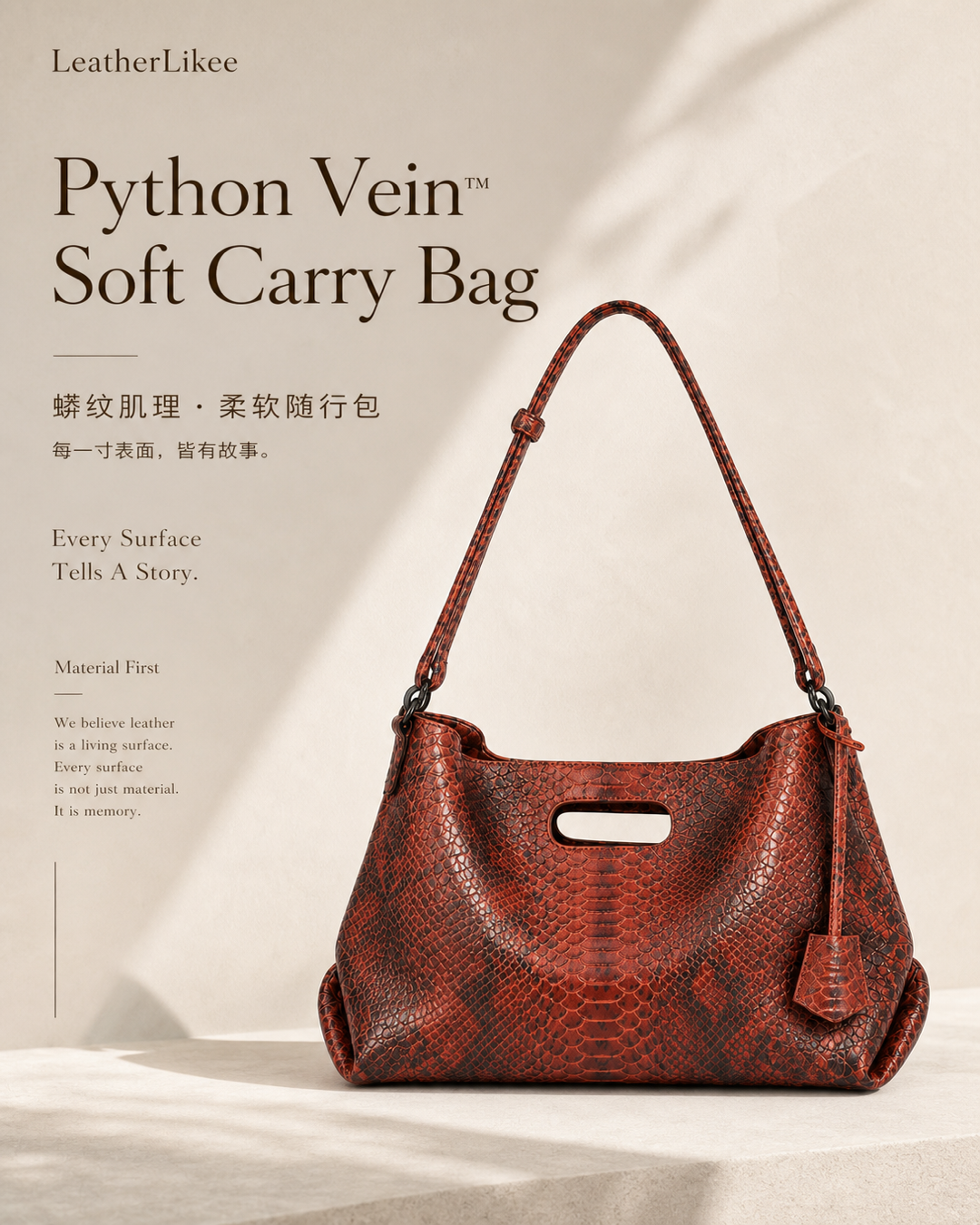 LeatherLikee Tote Bag｜Python Vein™