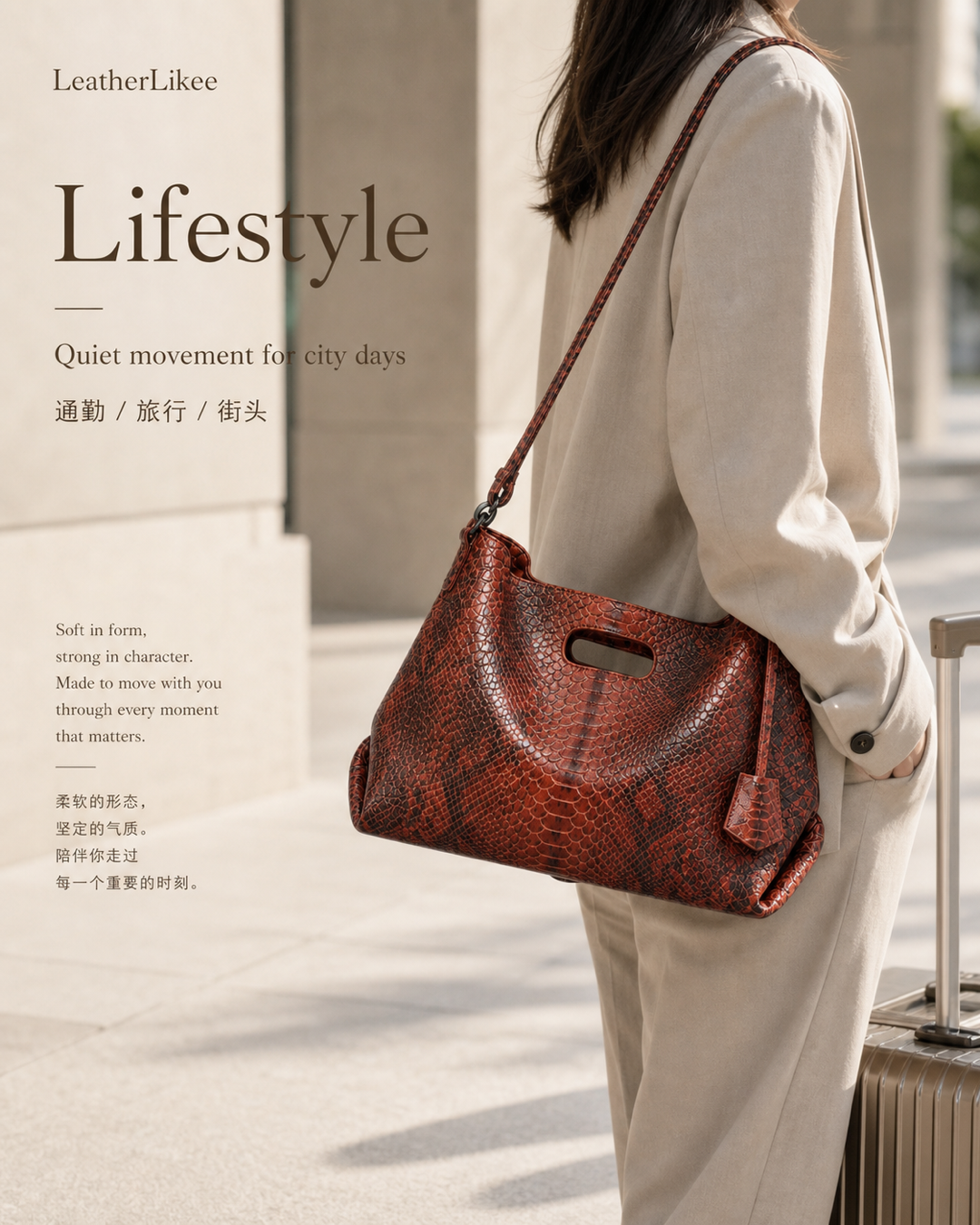 LeatherLikee Tote Bag｜Python Vein™