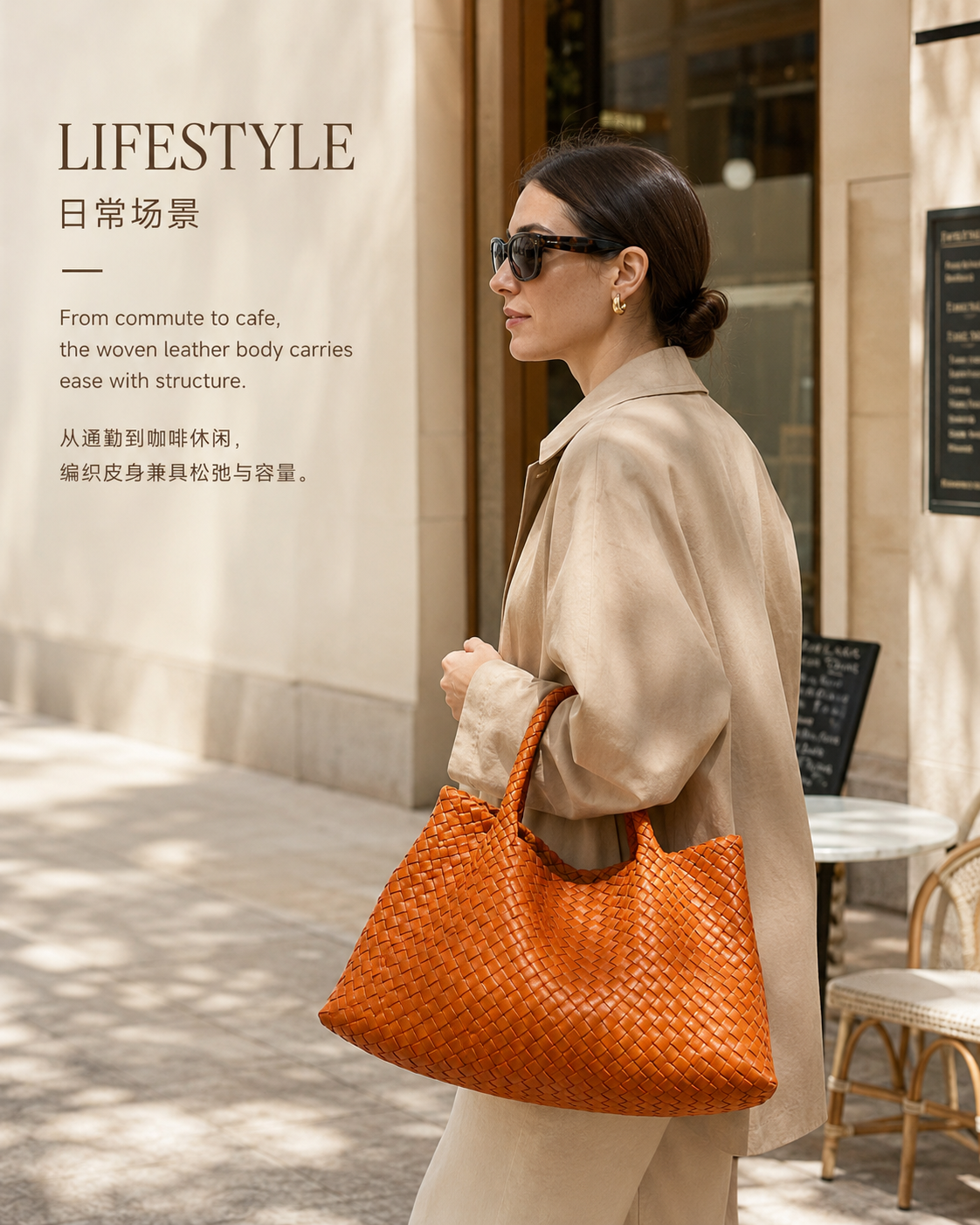 LeatherLikee Woven Tote Bag｜Sunset Resin Wax™ - Detail page 06