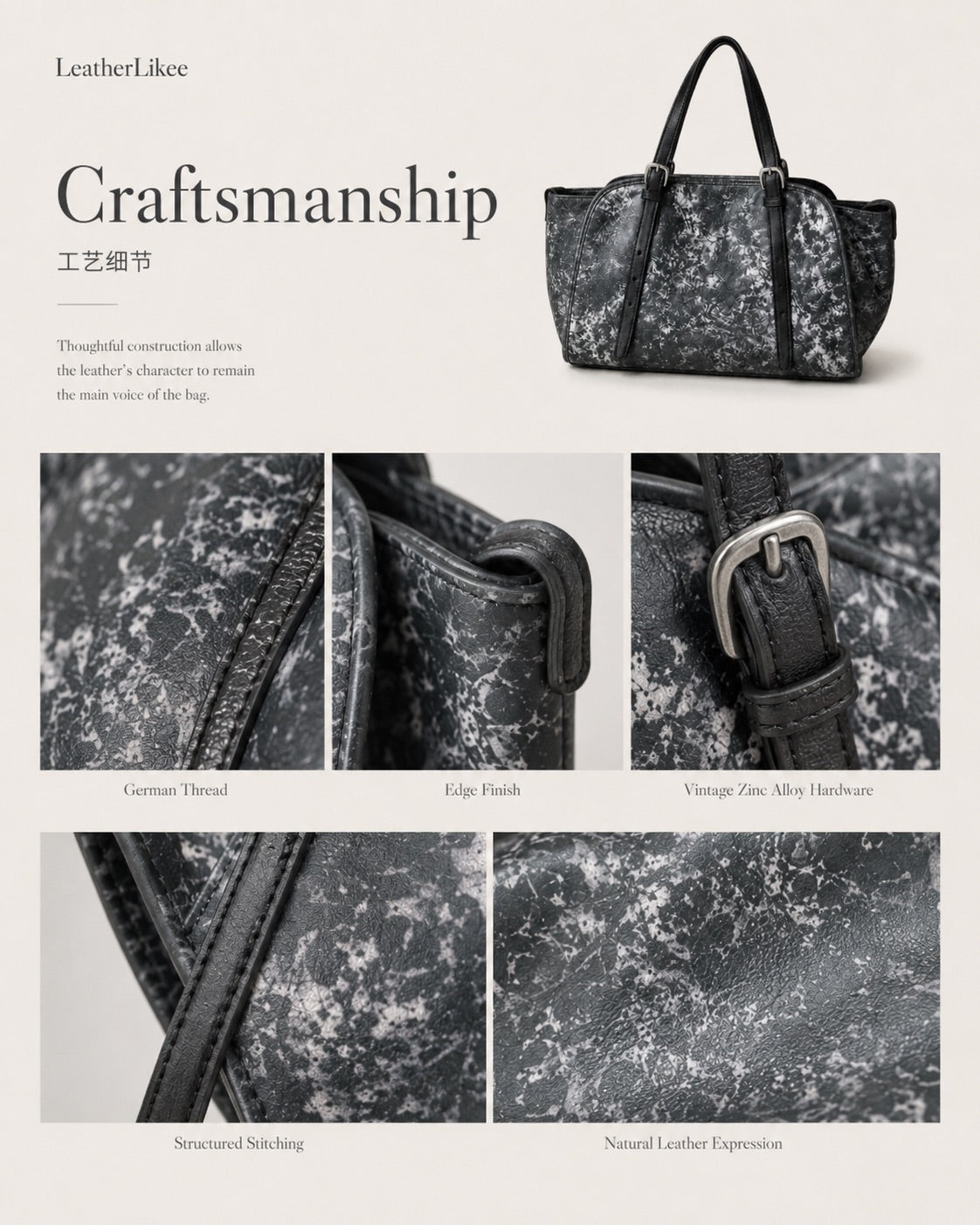 LeatherLikee Snowflake Bowling Bag