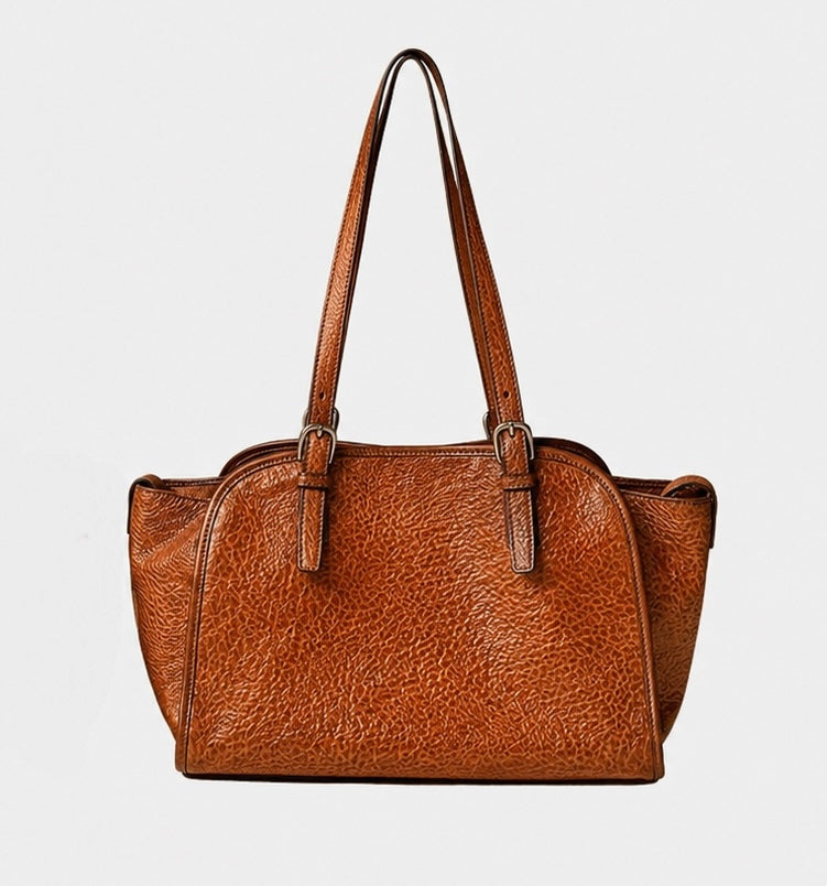 LeatherLikee Yuanbao Bowling Bag with textured leather surface