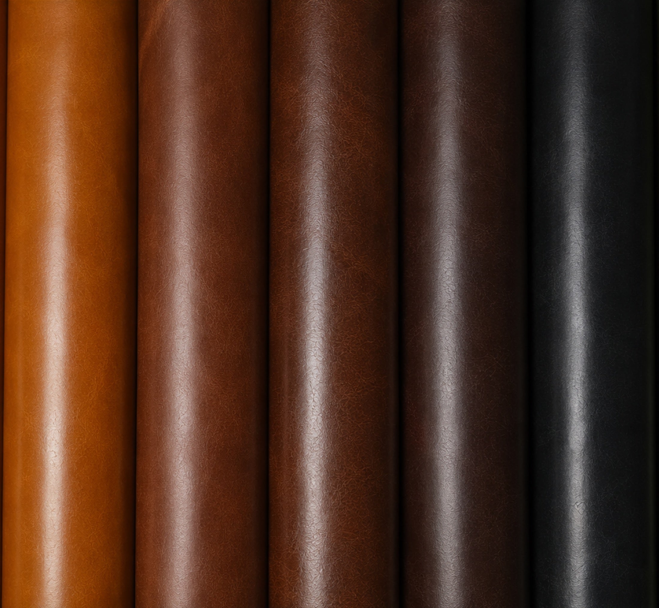 RW-01 Resin Wax leather with glossy resin wax finish and pull-up effect